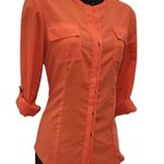 Calvin Klein Orange Button Up Front Pocket Dress Shirt Photo 1