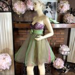 MAY QUEEN COUTURE PURPLE SEQUIN WITH PURPLE & GREEN TULLE STRAPLESS DRESS (6) Photo 3