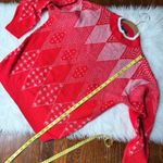 Red & Silver Metallic Sweater Size L Photo 5