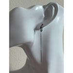 Gunmetal Threader Earrings NWT Photo 1