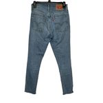 Levi's Women Jeans Wedgie Skinny Button Fly Raw Hem Distressed Denim Blue Small Photo 10