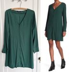 Madewell  • Novel Button Front Long Sleeve Dress mini shift Smoky Spruce green Photo 1