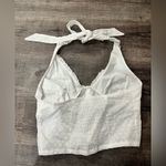 frankie's bikinis VS PINK X FRANKIE’S BIKINIS Gabriela Eyelet Halter Corset Top in white Photo 2