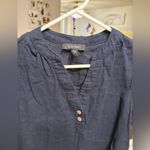 Ellen Tracy  Midnight Blue Ruffle Blouse Photo 1