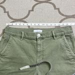 Loft  Sage Green Wide Leg Crop Frayed hems denim, size 12 Photo 2