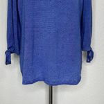 Talbots 100% Linen Split Crewneck Sleeves Tie Sweater Photo 4