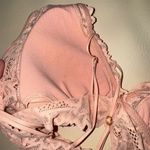 Aerie Women's Pink Lace Padded Plunge Bralette Size M Wireless Photo 2