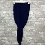 Iris  Navy Twisted Asymmetrical Skirt Photo 2