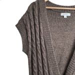 Merona Women Tunic Sweater Vest XL Brown Button Up Wool Blend Office Travel Y3K Photo 4