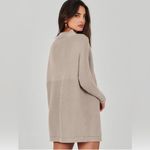 Turtleneck Batwing Sleeve Oversized Ribbed Knit Tunic Sweater (72) Photo 3