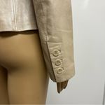 Worthington Genuine Leather Champagne Beige One Button Blazer Style Jacket Faux Pocket XS Photo 7