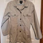 Dockers  Women's Tan Jacket Pockets Belt Size M 27 1/2" Long x 20 1/2" Pit to Pit Photo 0