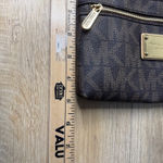 Michael Kors  Jet Set Large Wristlet Monogram Brown Mini Clutch Sleek Chic Y2K Photo 10