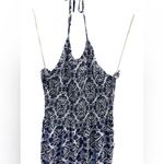 Patrons of Peace Boho Print Halter Jumpsuit – Blue & White, Size S Photo 2