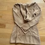 Athleta  Beige Cable Knit Hooded Long Cardigan Small cotton/cashmere blend Photo 6