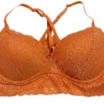 Victoria's Secret  PINK Burnt Orange Lace Push-up Strappy Racerback Bralette Photo 2