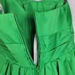 David's Bridal  Green Cotton Satin Mini Strapless Ruched Bridesmaid Dress Size 4 Photo 7