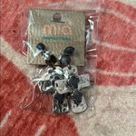 Mia Inspirations Collection Chunky Silver Tarnished Gem Dangle Cross Earrings Black Photo 1