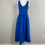 J.Crew ‎ Bow Strap Knot Mich Grotto Blue Midi Dress Size Medium Photo 1