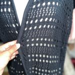 Peck & Peck Black Crochet Fringe Cardigan sweater size s/m Photo 2