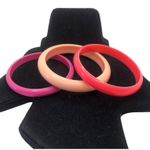 3 Bohemian Peach Pink Coral Plastic/Acrylic Bangle Bracelets Photo 0