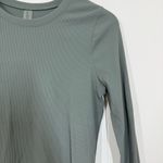 Outdoor Voices  Green Ribbed Long Sleeve Top Photo 3