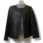 Isaac Mizrahi Live! snap closure leather jacket size 4 Photo 0
