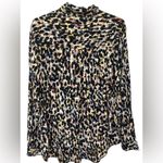 Beach Lunch Lounge Watercolor Button Up Long Sleeve Viscose Top Photo 1