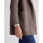 Quince 100% Organic Cotton Knit Blazer Open Front pockets Heather Brown EUC Sz M Photo 2