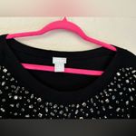 Chico's Chico’s Black Rhinestone Beaded Dolman Sleeve Cocktail Sweater 3 XL Photo 7