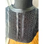 EXPRESS  Black Faux Leather & Lace Long Sleeve Top – Size XS Photo 1