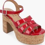 Journee Collection Jania Tru Comfort Platform Sandal Women's 7 Red Cork NWOT Photo 0