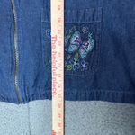 Blair Denim Jacket Embroidered Butterflies Floral Zip Front Women's Medium Photo 4