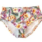 California Waves  High-Waist Bikini Bottoms Floral Tropical Purple Yellow 3X Photo 2