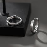 925 Silver Plated Small Hoop Earrings for Men Women,Silver Hoop Earrings Photo 1