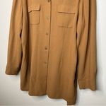 Liz Claiborne Elisabeth by  Caramel Brown Button Down Long Sleeve Shirt Photo 5