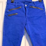 Rag and Bone Vintage Y2K Electric blue colorful moto biker zippers skinny jean 27 Photo 8