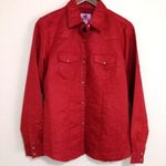 Wired Heart L Western Polished Cotton Laser Paisley Print Cowgirl Snap Shirt Red Size L Photo 0