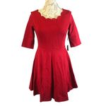 Lulus NWT Tip the Scallops Red Scalloped Skater Dress size large Photo 2