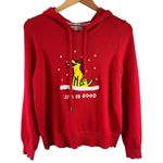 Life is Good Red Holiday Dog Hoodie Christmas Sweater Size XL Photo 0