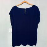 Liz Claiborne NWT  Navy Blue Short Sleeve Blouse Top Photo 6
