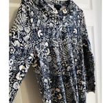 J.Crew  Merino Wool Mermaid Floral Print Long Sleeve Sweater Top Women L Ruffles Photo 4