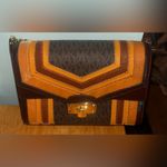 Michael Kors Kinsley Brown and Yellow Chain Shoulder Bag EUC Photo 1
