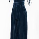 Eliza J . Ruched Short Sleeve Velvet Jumpsuit. Photo 8