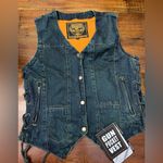 Milwaukee Leather XS Denim Women's Vest Blue Photo 0
