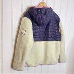 Ivory Ella  Purple Ivory Sherpa hooded pullover L Purple and Cream 741 Photo 2