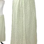 Vince Stone Dot Draped Midi Maxi Skirt in Celery Sage Cream Size 2 Silk Wrap Photo 2