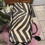Coach PEYTON DOME ZEBRA PRINT SATCHEL PURSE BAG LEATHER BLACK&TAN Photo 10