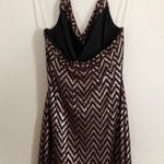 Curvy Sense Sequin Zigzag Striped Black Rose Gold Halter Bodycon Mini Dress Size 2X Photo 4