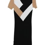 Fabrika Ribbed Midi Dress Black White & Beige Colorblock Size Large Photo 0